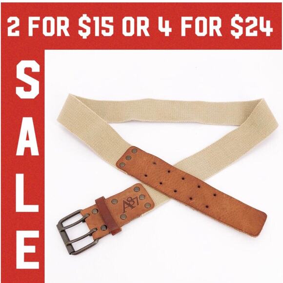 🔴 AEROPOSTALE canvas and leather belt - Picture 1 of 5